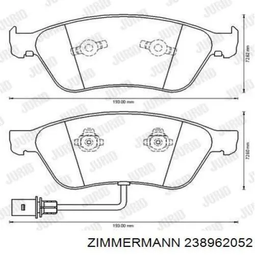 Передние тормозные колодки 238962052 Zimmermann