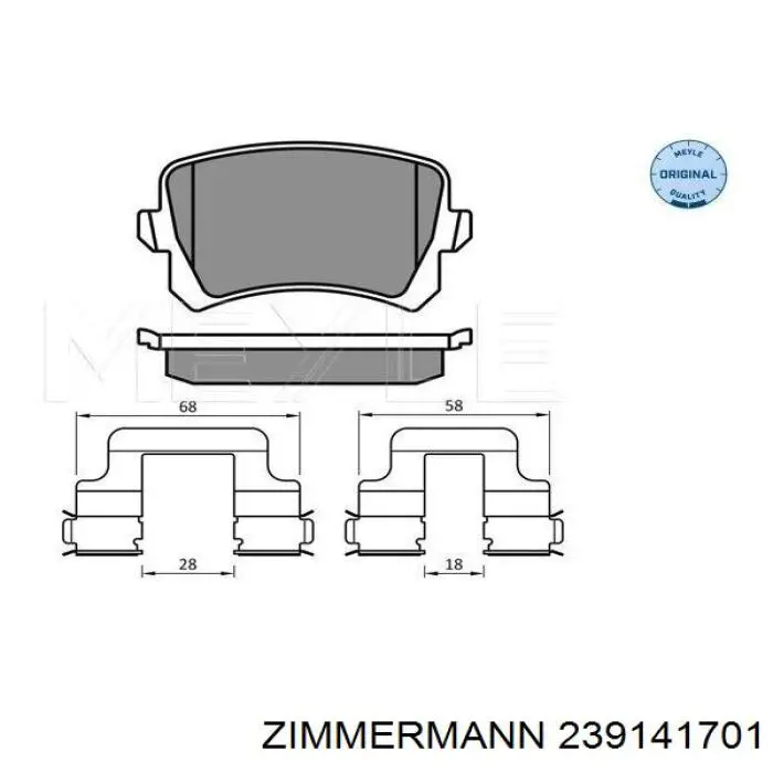 Задние дисковые колодки Zimmermann 239141701
