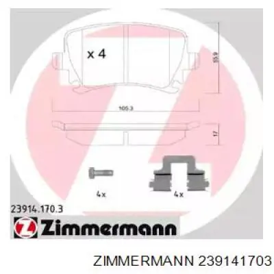 Колодки дисковые  Zimmermann 239141703 цена, от 31.67 USD