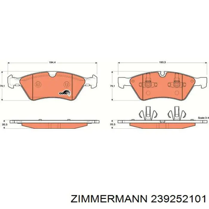 Купить 239252101 Zimmermann Колодки тормозные