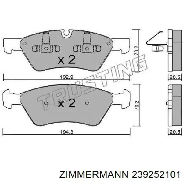 239252101 Zimmermann Колодки передние