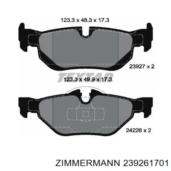 Задние тормозные колодки 239261701 Zimmermann