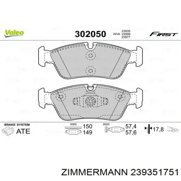 Колодки Zimmermann 239351751 цена, от 43.54 USD