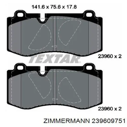 Тормозные колодки Zimmermann 239609751