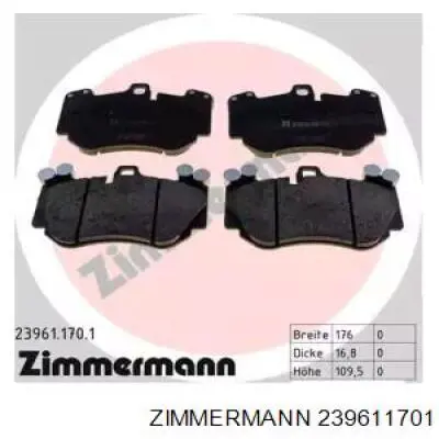 Передние тормозные колодки 239611701 Zimmermann