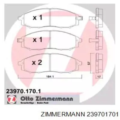 23970.170.1 Zimmermann передние тормозные колодки