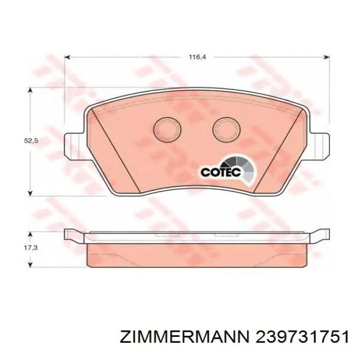 Купить 239731751 Zimmermann Колодки тормозные