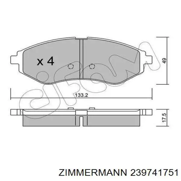 Колодки Zimmermann 239741751 цена, от 15.80 USD