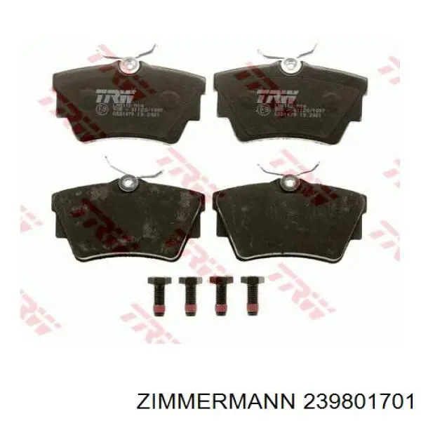 Купить 239801701 Zimmermann Колодки тормозные задние, дисковые