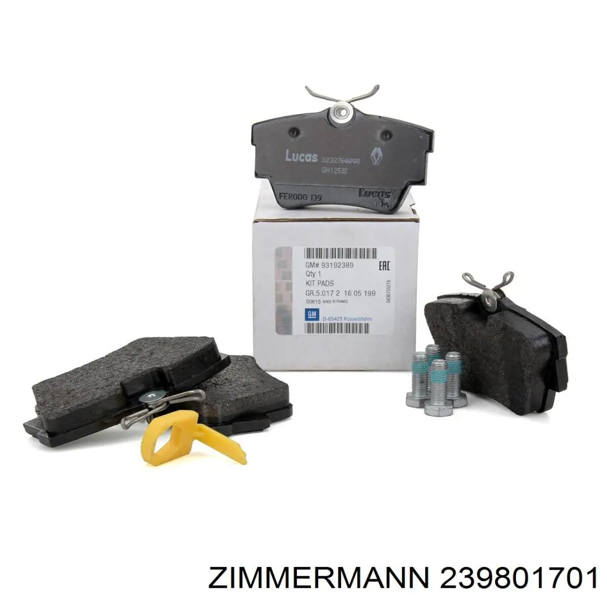 Купить 239801701 Zimmermann Колодки тормозные задние, дисковые