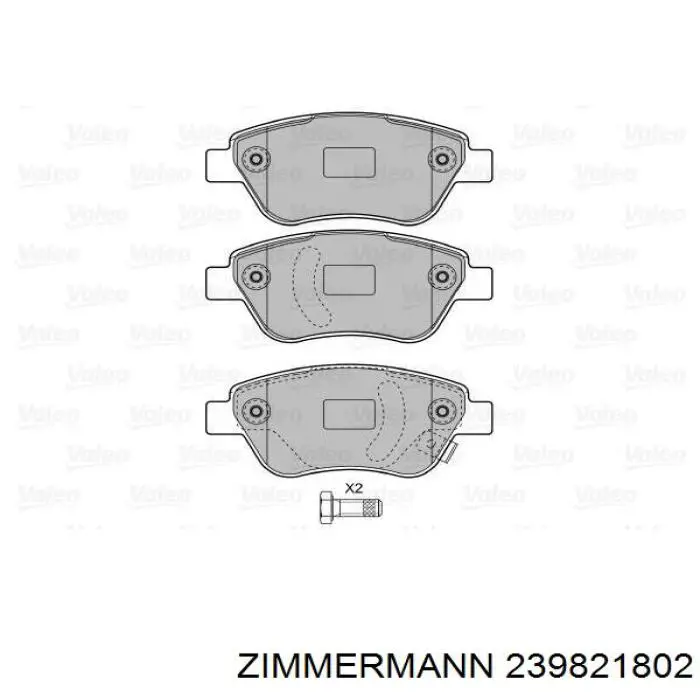 Передние тормозные колодки 239821802 Zimmermann