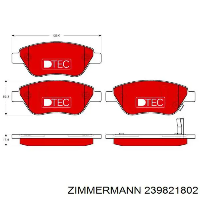 Купить 239821802 Zimmermann Колодки тормозные