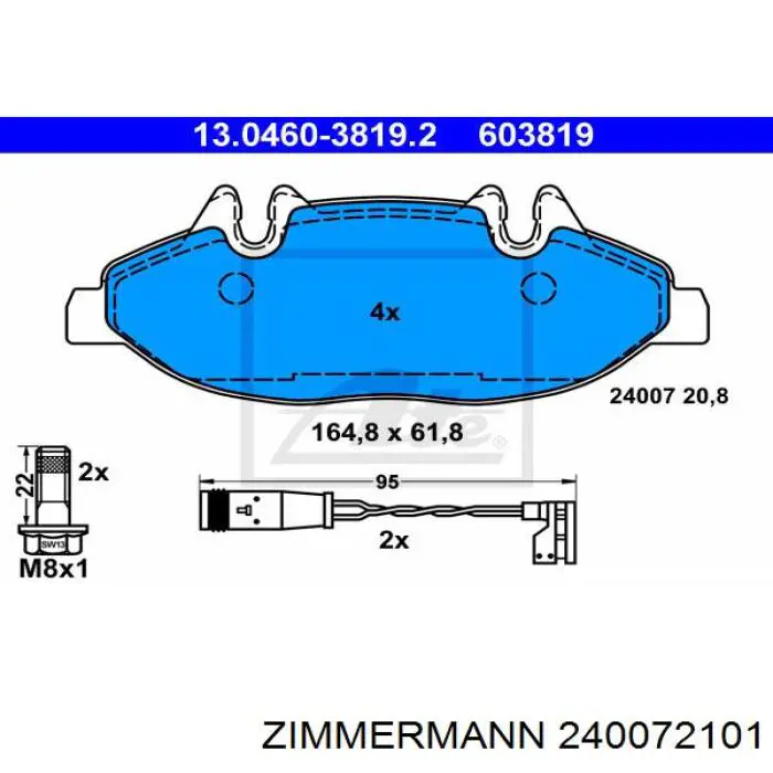 Колодки Zimmermann 240072101 цена, от 28.11 USD