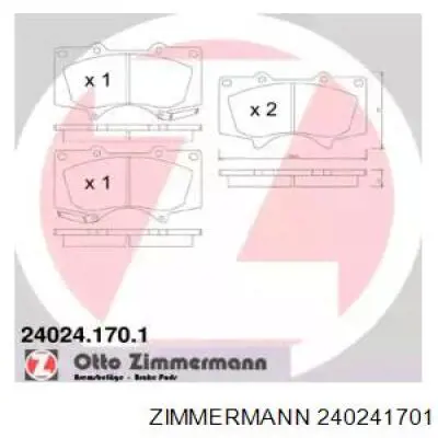Колодки Zimmermann 240241701 цена, от 41.30 USD