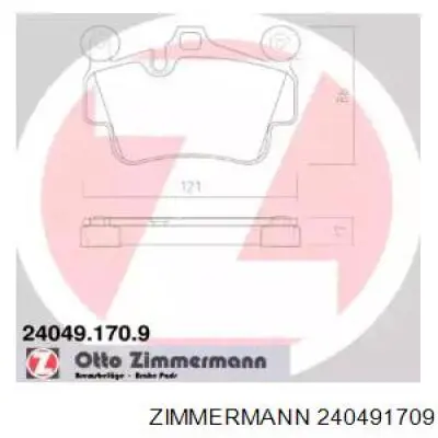 Передние тормозные колодки 240491709 Zimmermann