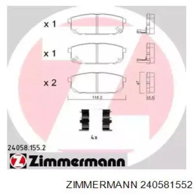 240581552 Zimmermann Колодки тормозные дисковые комплект