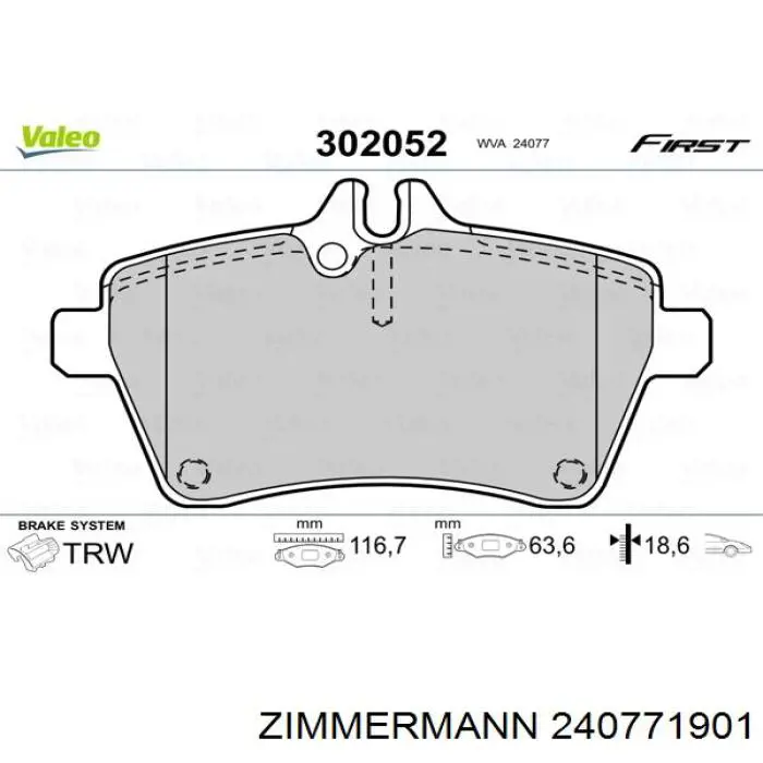 Колодки Zimmermann 240771901 цена, от 39.31 USD