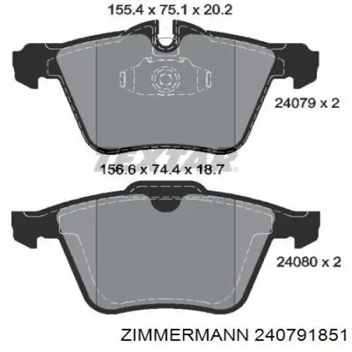 Купить 240791851 Zimmermann Колодки тормозные