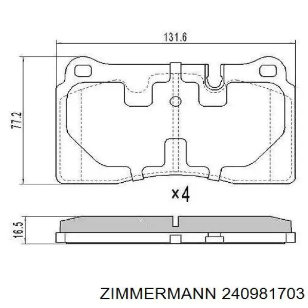 Колодки Zimmermann 240981703 цена, от 92.55 USD