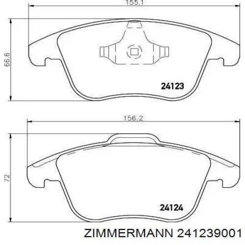 Купить 241239001 Zimmermann Колодки тормозные