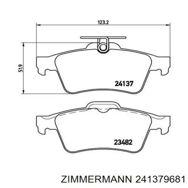 Задние тормозные колодки 241379681 Zimmermann