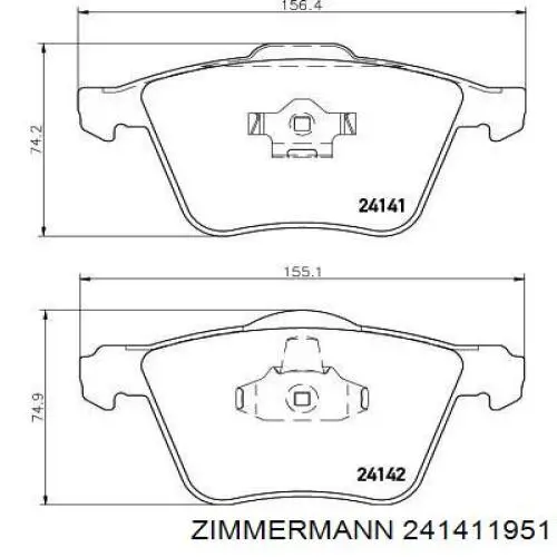 Тормозные колодки Zimmermann 241411951