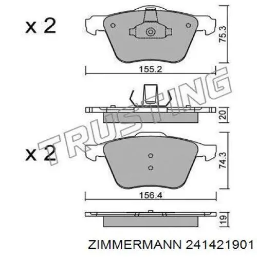 Колодки Zimmermann 241421901 цена, от 54.16 USD