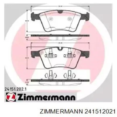 Купить 241512021 Zimmermann Колодки тормозные