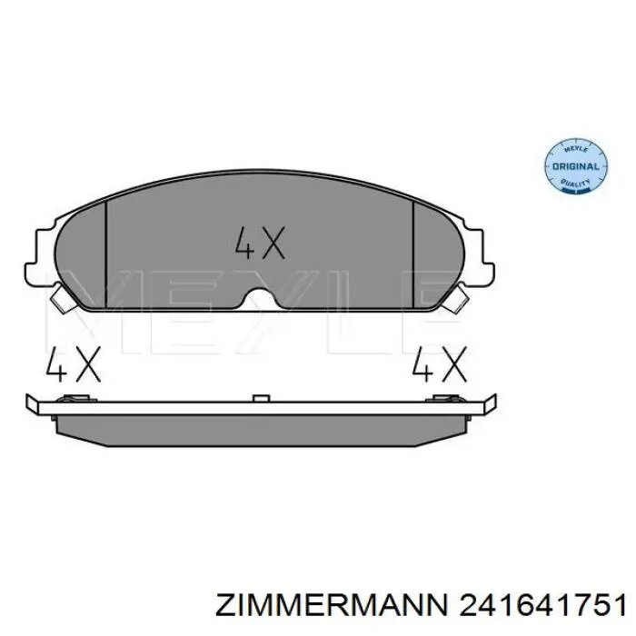 Купить 241641751 Zimmermann Колодки тормозные