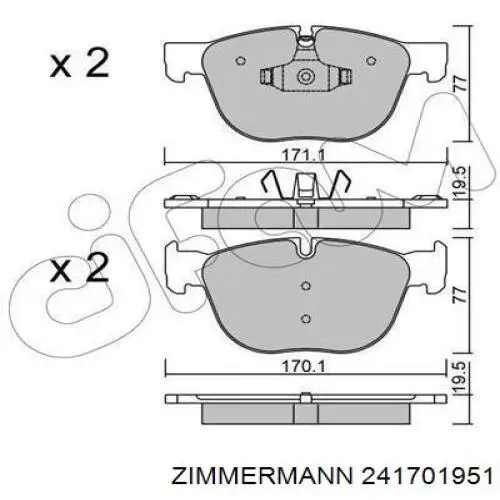 Колодки Zimmermann 241701951 цена, от 114.16 USD