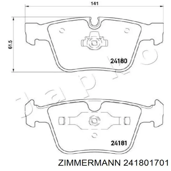 Купить 241801701 Zimmermann Колодки тормозные задние, дисковые