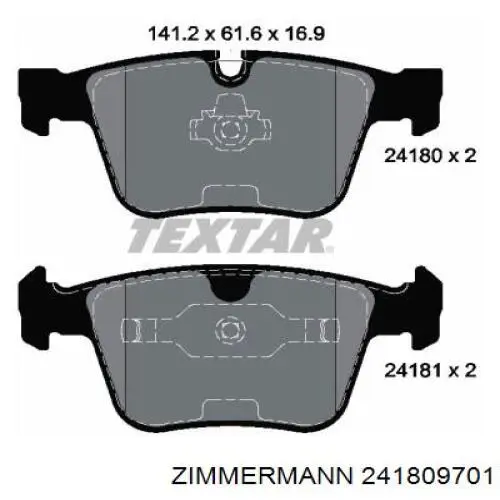 Колодки дисковые  Zimmermann 241809701 цена, от 81.84 USD