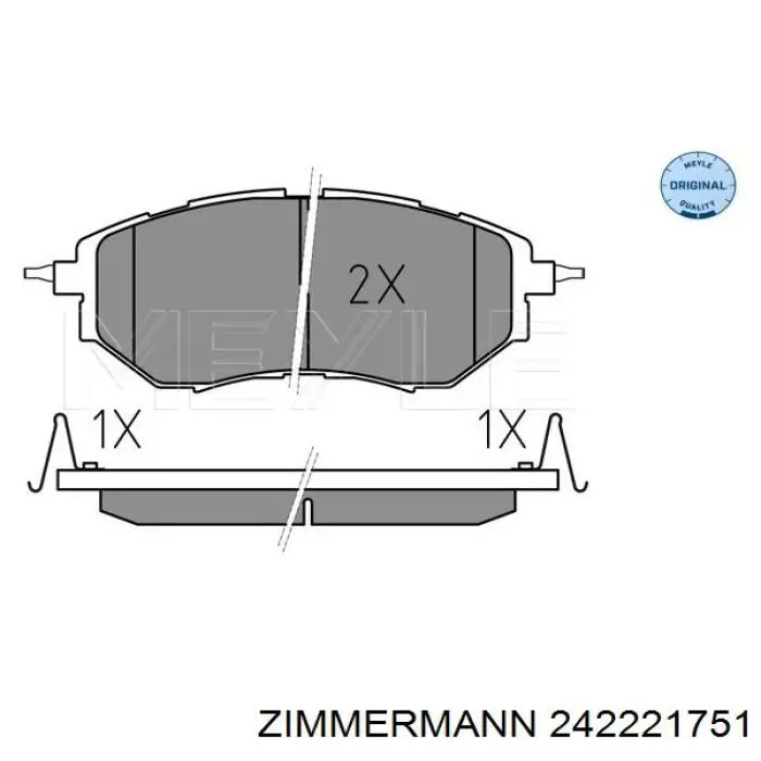 Передние тормозные колодки 242221751 Zimmermann