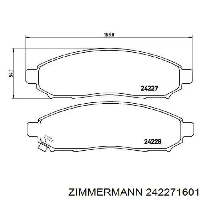 Передние тормозные колодки 242271601 Zimmermann