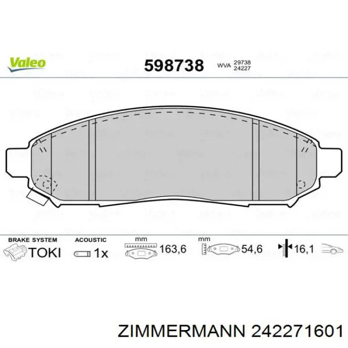 242271601 Zimmermann Колодки передние