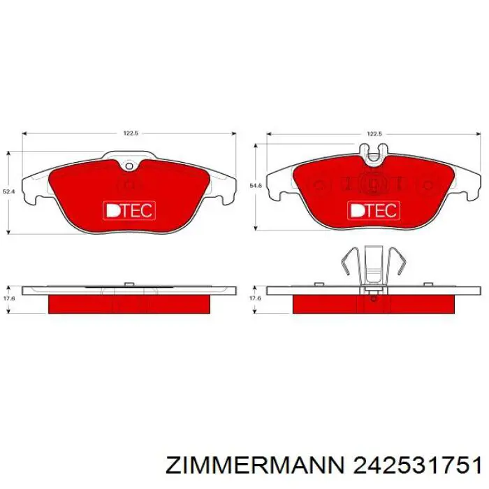 Задние дисковые колодки Zimmermann 242531751