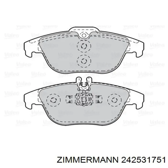 Задние тормозные колодки 242531751 Zimmermann