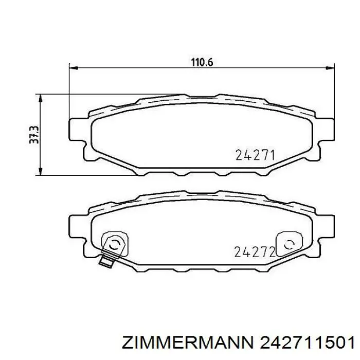 Купить 242711501 Zimmermann Колодки тормозные задние, дисковые