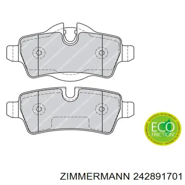 Задние дисковые колодки Zimmermann 242891701