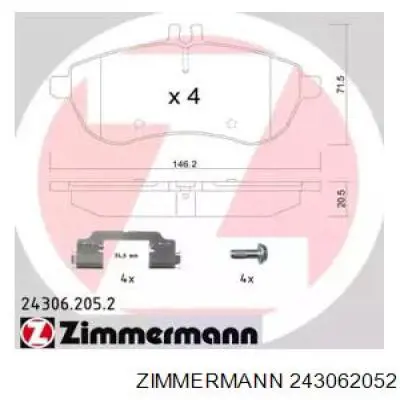 Колодки Zimmermann 243062052 цена, от 56.30 USD