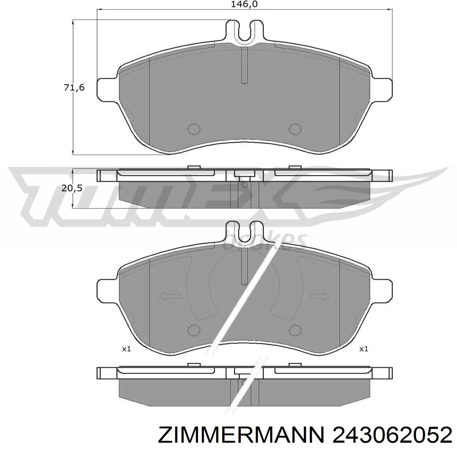 Тормозные колодки Zimmermann 243062052