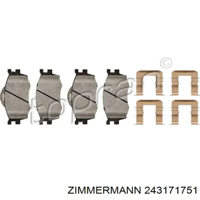 Передние тормозные колодки 243171751 Zimmermann