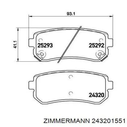 Колодки дисковые  Zimmermann 243201551 цена, от 23.76 USD