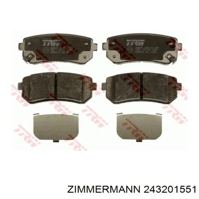 Купить 243201551 Zimmermann Колодки тормозные задние, дисковые