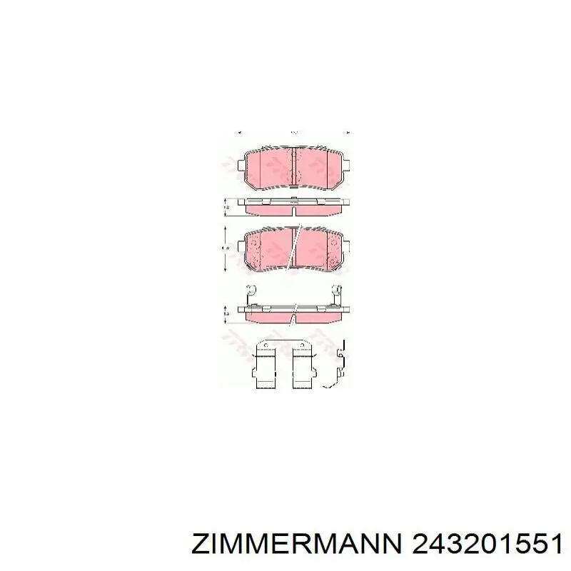 Задние тормозные колодки 243201551 Zimmermann