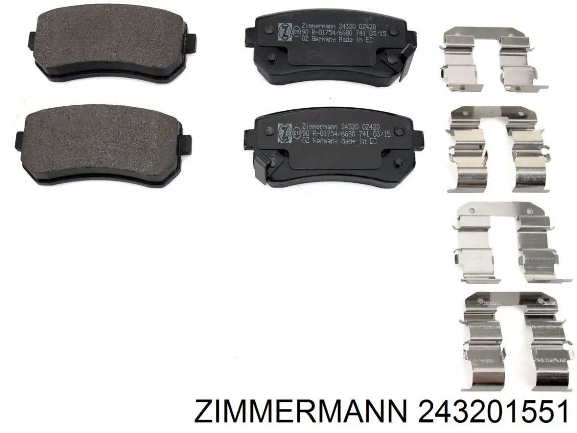 Купить 243201551 Zimmermann Колодки тормозные задние, дисковые