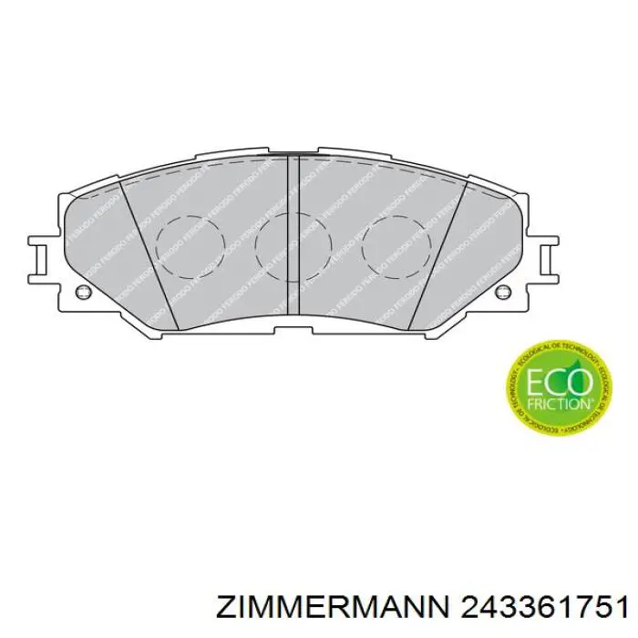 Передние тормозные колодки 243361751 Zimmermann