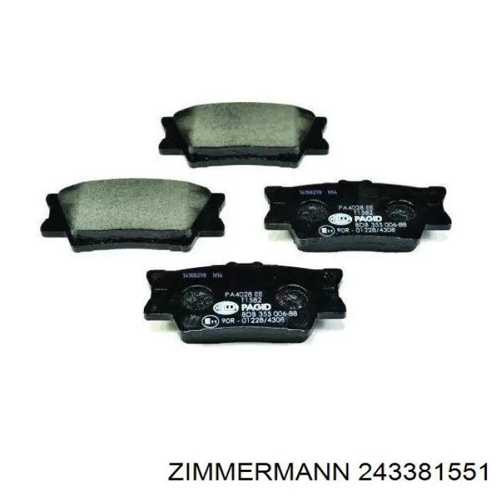 Купить 243381551 Zimmermann Колодки тормозные задние, дисковые