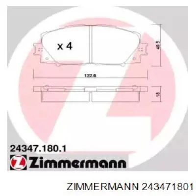 Передние тормозные колодки 243471801 Zimmermann