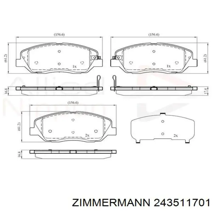 243511701 Zimmermann Колодки передние